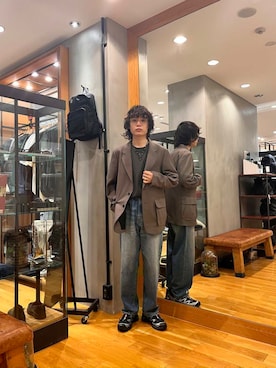 「アイテム（テーラードジャケット、ベージュ系）」を使った、tkoさん（メンズ・174cm）の夏コーディネート