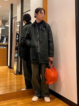 「Barbour（バブアー）のアイテム」を使った、tkoさん（メンズ・174cm）の冬コーディネート