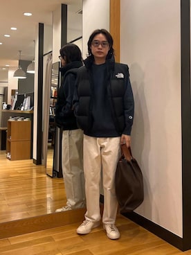 「アイテム（ダウンベスト）」を使った、tkoさん（メンズ・174cm）の冬コーディネート