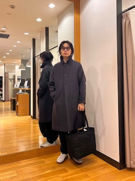 「アイテム（ステンカラーコート）」を使った、tkoさん（メンズ・174cm）の秋コーディネート