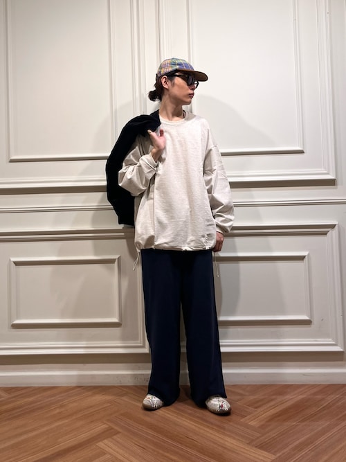 dDdDdDd　BIG DRAWSTRING LONG-SLEEVE T dDdDdDd BIG DRAWSTRING LONG-SLEEVE T-SHIRTS(S WHITE): トップス