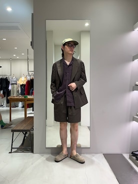 「BIRKENSTOCK（ビルケンシュトック）のBIRKENSTOCK　BOSTON（サンダル、ベージュ系）」を使った、tko(オッチー)さん（メンズ・174cm）の夏コーディネート