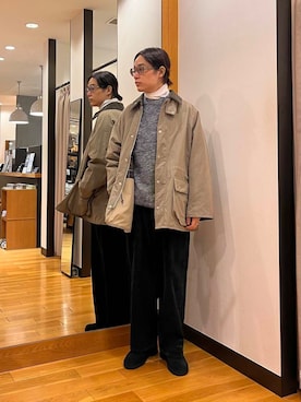 「Barbour（バブアー）のアイテム（その他アウター）」を使った、tkoさん（メンズ・174cm）の冬コーディネート