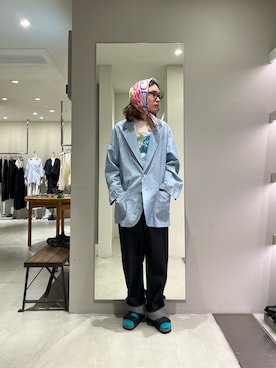「URBAN RESEARCH（アーバンリサーチ）のNOCHINO OPTICAL　EXCLUSIVE NOCHINO（メガネ、グレー系）」を使った、tko(オッチー)さん（メンズ・174cm）の夏コーディネート
