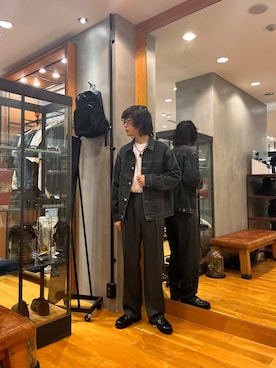 「アイテム（デニムジャケット）」を使った、tkoさん（メンズ・174cm）の夏コーディネート