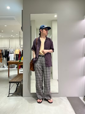 「ISLAND SLIPPER（アイランドスリッパ）の『別注』ISLAND SLIPPER×URBAN RESEARCH　ナローストラップサンダル（サンダル、ブラウン系）」を使った、tko(オッチー)さん（メンズ・174cm）の夏コーディネート