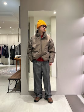 「アイテム（ニットキャップ/ビーニー）」を使った、tkoさん（メンズ・174cm）の秋コーディネート