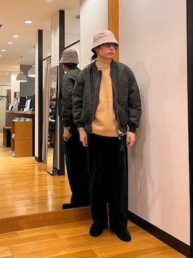 「アイテム（MA-1）」を使った、tkoさん（メンズ・174cm）の冬コーディネート