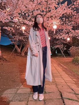 「notch.（ノッチ）のアイテム（トレンチコート）」を使った、みー🌷さん（レディース・165cm）の春コーディネート