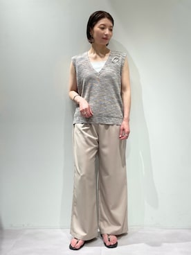 「ノースリーブニット」｜KAWAMURAさん（レディース・160cm）の夏コーディネート