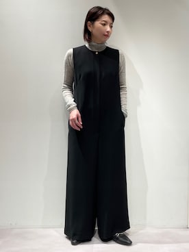 「アイテム（つなぎ/オールインワン）」を使った、KAWAMURAさん（レディース・160cm）の秋コーディネート