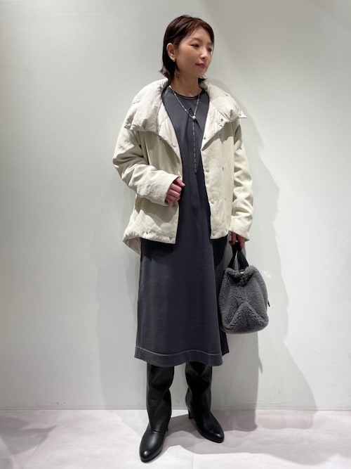 カリテ qualite　リバーシブル ノーカラー ショート丈 ダウンジャケット スーパーセール 50％（福袋 qualite（カリテ）の「リバーシブル