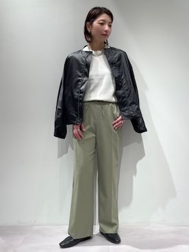 「カーキパンツ」｜KAWAMURAさん（レディース・160cm）の秋コーディネート