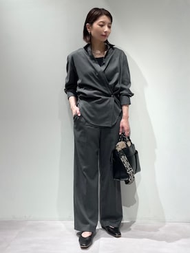 「ウールパンツ」｜KAWAMURAさん（レディース・160cm）の秋コーディネート