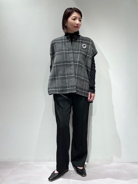 「アイテム（ブローチ/コサージュ）」を使った、KAWAMURAさん（レディース・160cm）の秋コーディネート