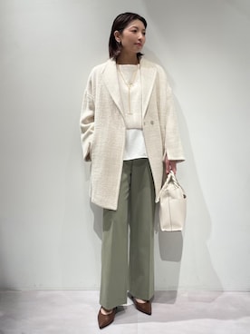 「アイテム（タンクトップ）」を使った、KAWAMURAさん（レディース・160cm）の冬コーディネート