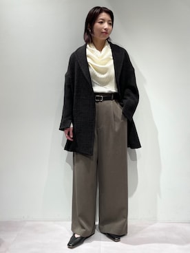 「アイテム（チェスターコート）」を使った、KAWAMURAさん（レディース・160cm）の秋コーディネート