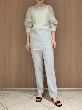 「Rouge vif（ルージュヴィフ）のタイブラウス（シャツ/ブラウス）」を使った、yyhhmm互相さん（レディース・165cm）の秋コーディネート