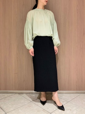 「グリーンブラウス」｜yyhhmm互相さん（レディース・165cm）の冬コーディネート