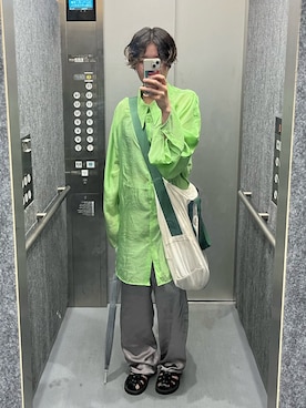 「CANAL JEAN（キャナルジーン）のアイテム（ボストンバッグ）」を使った、yayapikmin さん（レディース・156cm）の夏コーディネート