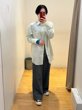 「AURALEE（オーラリー）のアイテム（トップス）」を使った、yaya さん（レディース・158cm）の春コーディネート