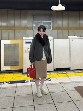 「DRIES VAN NOTEN（ドリスヴァンノッテン）のアイテム（パンツ）」を使った、yaya さん（レディース・158cm）の冬コーディネート