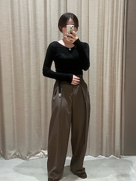 「Our Legacy（アワーレガシー）のアイテム」を使った、yaya さん（レディース・158cm）の冬コーディネート