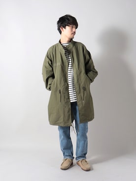 「GLOSTER（グロスター）のアイテム（モッズコート）」を使った、katsuさん（メンズ・170cm）の秋コーディネート