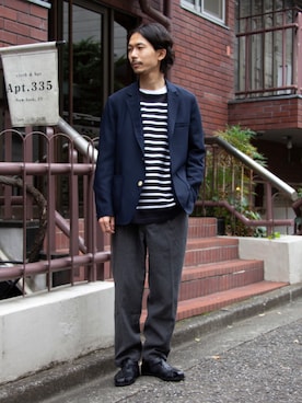 ニット/セーターを使った「紺ブレ」の人気ファッションコーディネート ニット/セーターを使った「紺ブレ」の人気ファッションコーディネート