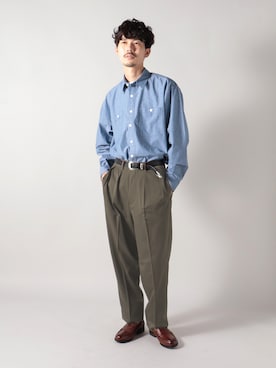 「NOLLEY'S goodman（ノーリーズグッドマン）のアイテム（ローファー）」を使った、katsuさん（メンズ・170cm）の夏コーディネート