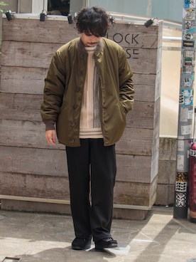 「ARMY TWILL（アーミーツイル）のアイテム（ブルゾン）」を使った、katsuさん（メンズ・170cm）の夏コーディネート