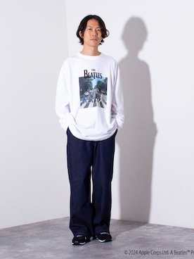 「GOOD ROCK SPEED（グッドロックスピード）の【GOOD ROCK SPEED/グッドロックスピード】別注ロンT バンド バンT（Tシャツ/カットソー）」を使った、katsuさん（メンズ・170cm）の夏コーディネート