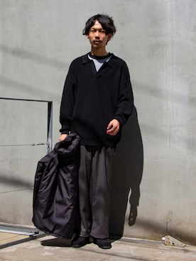 「gloster」｜「アイテム（ダウンジャケット/コート）」を使った、katsuさん（メンズ・170cm）の秋コーディネート