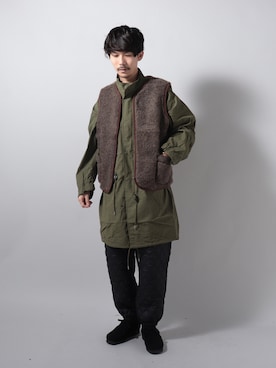「GLOSTER（グロスター）のアイテム（モッズコート）」を使った、katsuさん（メンズ・170cm）の秋コーディネート