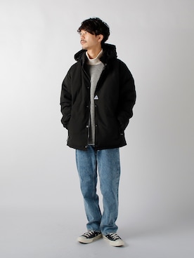 「gloster」｜「アイテム（ダウンジャケット/コート）」を使った、katsuさん（メンズ・170cm）の秋コーディネート