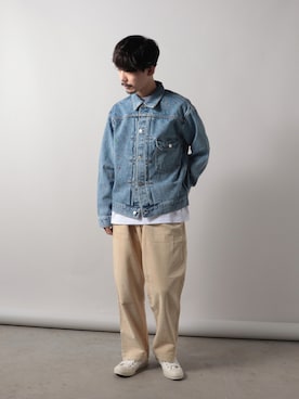 「gloster」｜「アイテム（デニムジャケット）」を使った、katsuさん（メンズ・170cm）の秋コーディネート