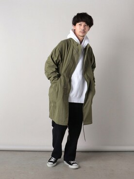 「ARMY TWILL（アーミーツイル）のアイテム（モッズコート）」を使った、katsuさん（メンズ・170cm）の秋コーディネート