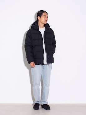 「gloster」｜「アイテム（ダウンジャケット/コート）」を使った、katsuさん（メンズ・170cm）の秋コーディネート