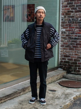 「FREDY&GLOSTER」｜「アイテム（ダウンベスト）」を使った、katsuさん（メンズ・170cm）の秋コーディネート