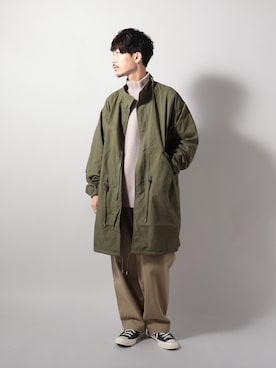 「GLOSTER（グロスター）のアイテム（モッズコート）」を使った、katsuさん（メンズ・170cm）の秋コーディネート