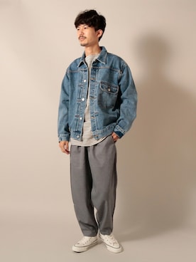 「gloster」｜「アイテム（デニムジャケット）」を使った、katsuさん（メンズ・170cm）の夏コーディネート