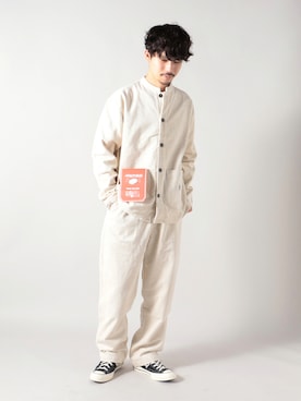 「アイテム（カバーオール、ホワイト系）」を使った、katsuさん（メンズ・170cm）の夏コーディネート