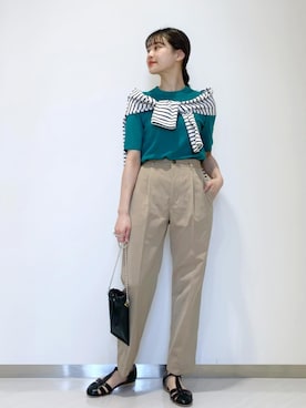 「真夏のアクティブスタイル」｜「アイテム（チノパンツ）」を使った、はるのさん（レディース・156cm）の夏コーディネート
