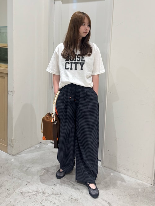 【UNISEX】ピグメント加工スラブカレッジロゴTEE