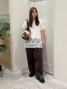 「アイテム（チュニック）」を使った、ちなさん（レディース・162cm）の秋コーディネート