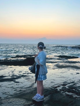 「アイテム（パーカー）」を使った、彩さん（レディース・143cm）の秋コーディネート