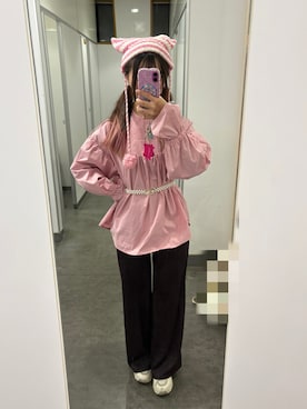 「アイテム（ニットキャップ/ビーニー）」を使った、彩さん（レディース・143cm・10代）の秋コーディネート