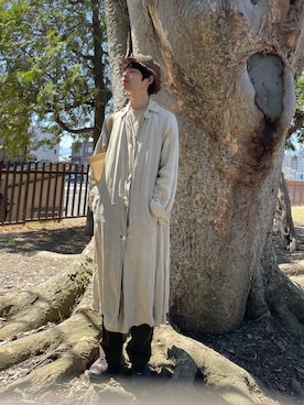 「古着」｜「アイテム（ステンカラーコート）」を使った、rook1031さん（メンズ・176cm）の春コーディネート