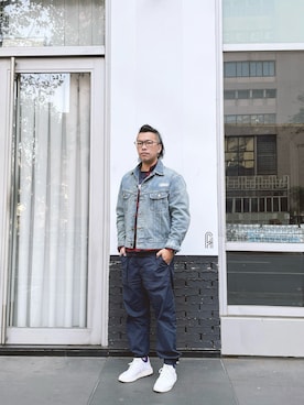 「distressed jeans」｜Kyanさん（メンズ・167cm）の冬コーディネート