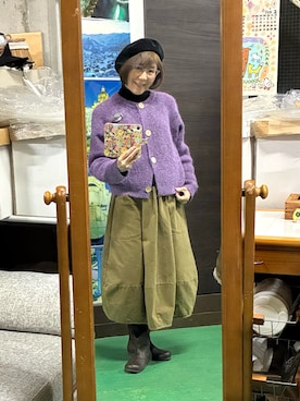 「fal’beuのアイテム（ニット/セーター、ホワイト系）」を使った、ruadaisukiさん（レディース・158cm）の冬コーディネート